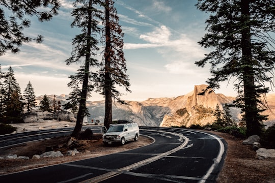 road and pine trees in Half Dome United States