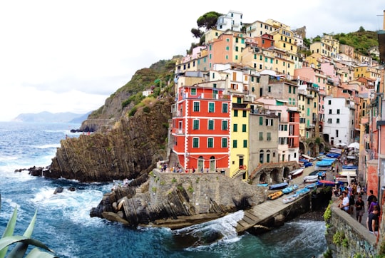assorted-colored concrete building surrounded by body of water in Parco Nazionale delle Cinque Terre Italy