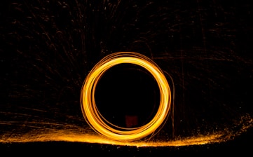 steel wool photography during nighttime