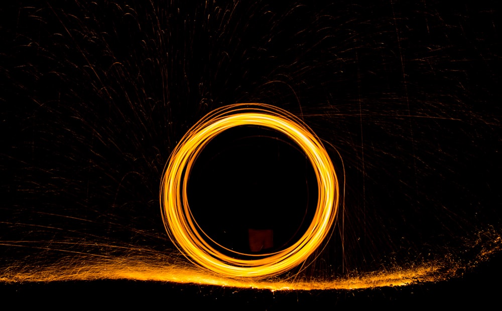 steel wool photography during nighttime