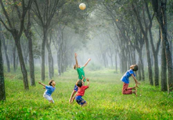 Children playing outdoors