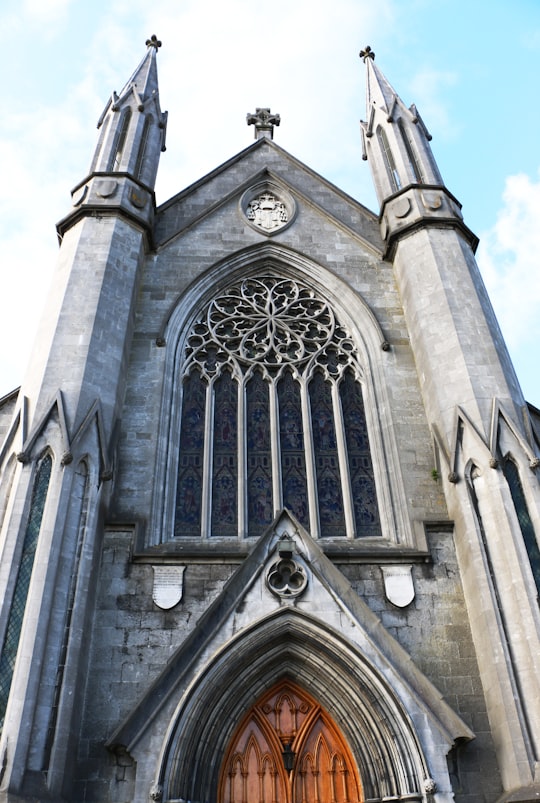 low angle photography of gray concrete cathedral taken at daytime in Kilkenny Castle Park Ireland