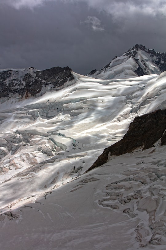 mountain covered by snow in Jungfraujoch Switzerland