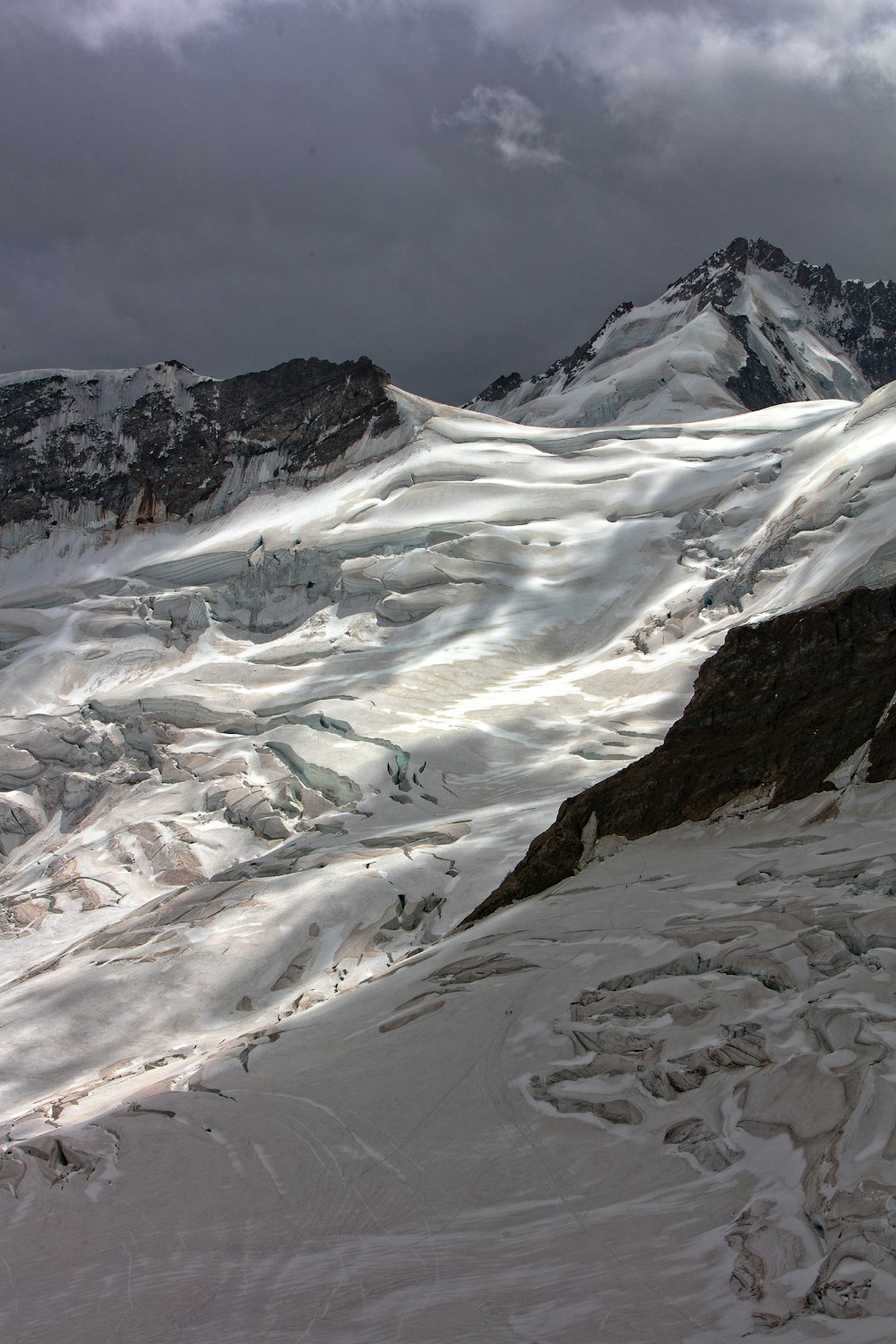 mountain covered by snow