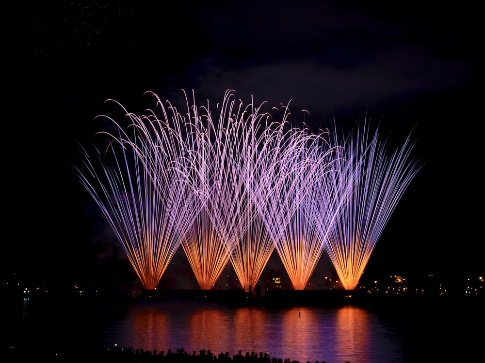 fireworks during night time