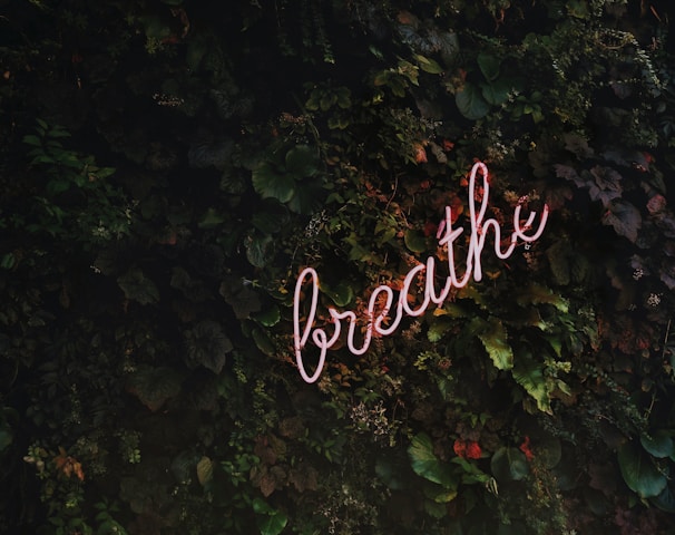 Breathe neon signage