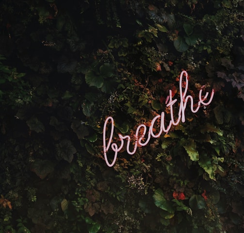 Breathe neon signage