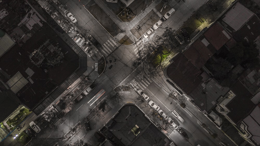 bird's eye photo of assorted-type of cars on road