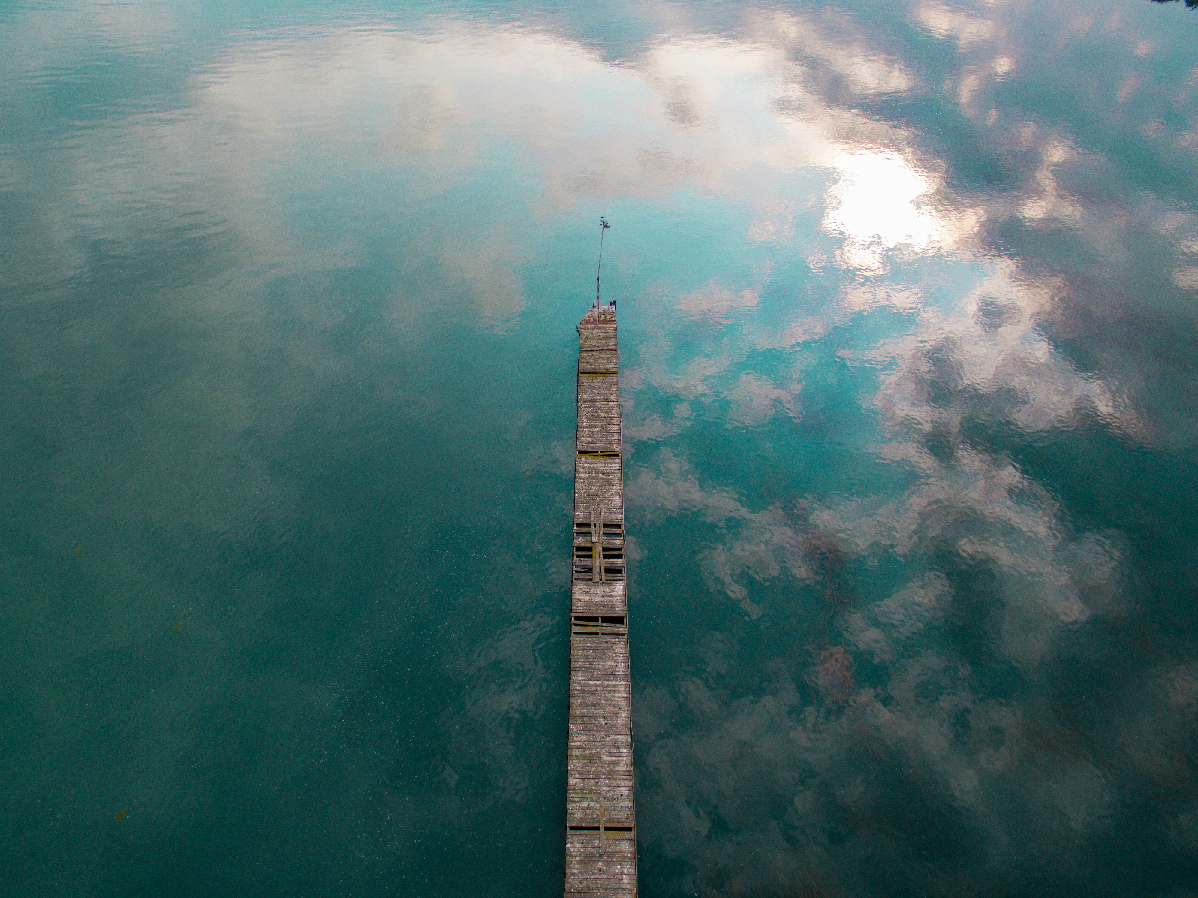 brown wooden dock on body of water