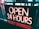 A neon sign displays the words 'OPEN 24 HOURS' in bold, illuminated red and white letters. The sign is positioned outdoors, likely indicating the operating hours of a business. Reflections and shadows can be seen on the surrounding surfaces, and there's a faint glimpse of people and environment in the background.