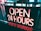A neon sign displays the words 'OPEN 24 HOURS' in bold, illuminated red and white letters. The sign is positioned outdoors, likely indicating the operating hours of a business. Reflections and shadows can be seen on the surrounding surfaces, and there's a faint glimpse of people and environment in the background.