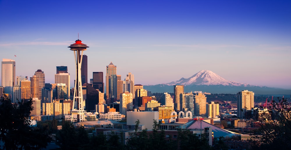 photographie aérienne de la ligne d’horizon de Seattle