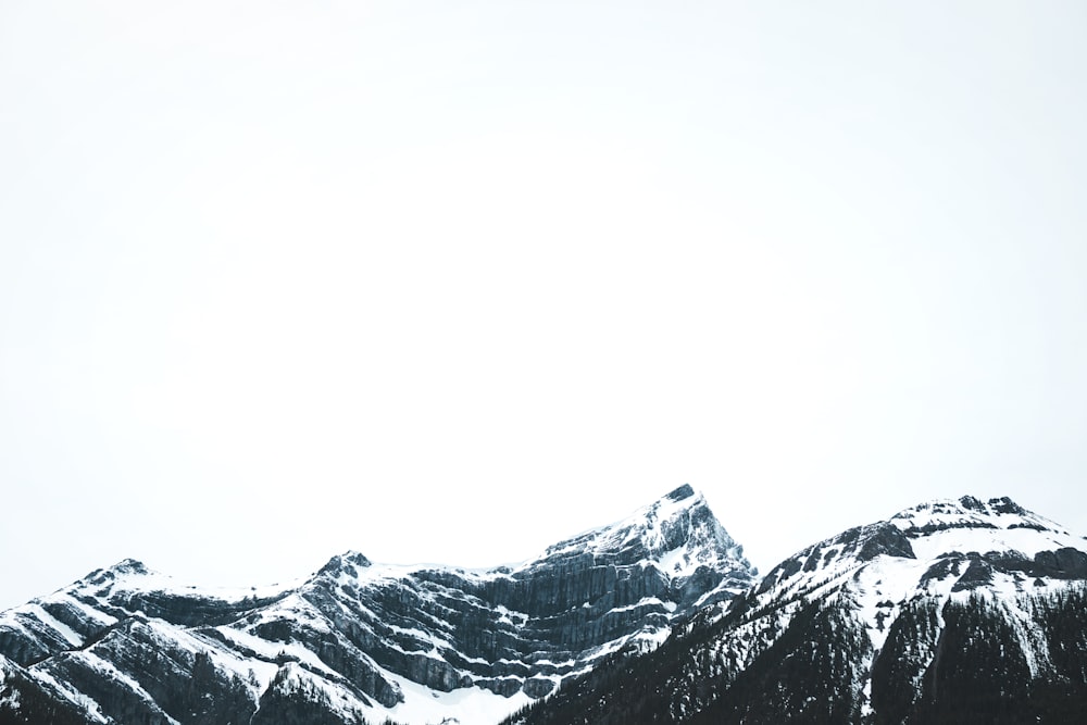 a view of a mountain with snow on it