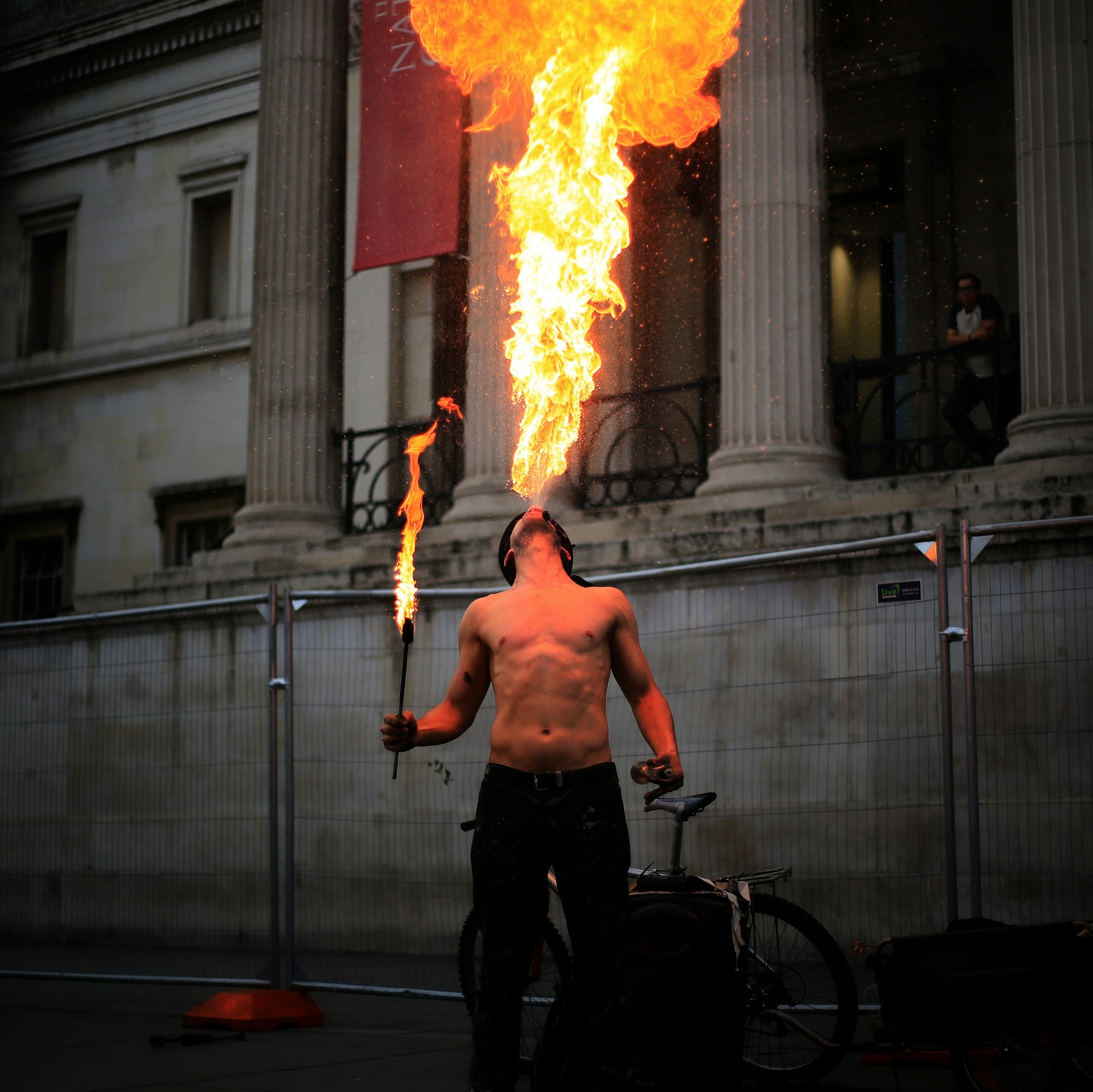 saw this guy performing with fire.