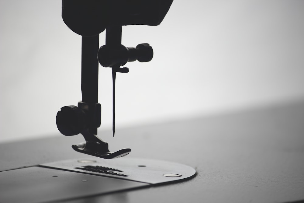 Fotografía macro de aguja de coser