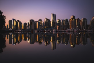 city skyline near water