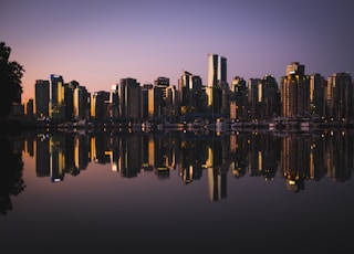 city skyline near water