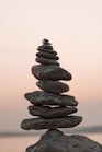 closeup photography of cairn stone