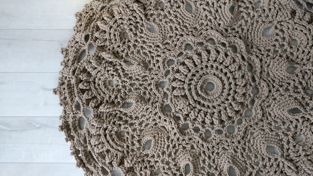 round brown knit textile