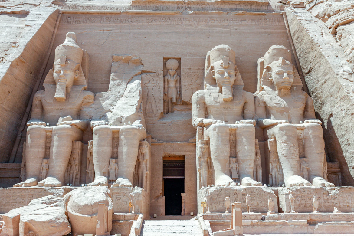 Colossal statues at the magnificent Abu Simbel temple