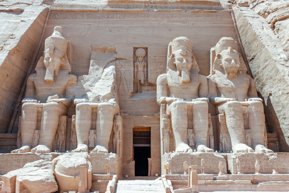 ancient pharaoh sitting monument