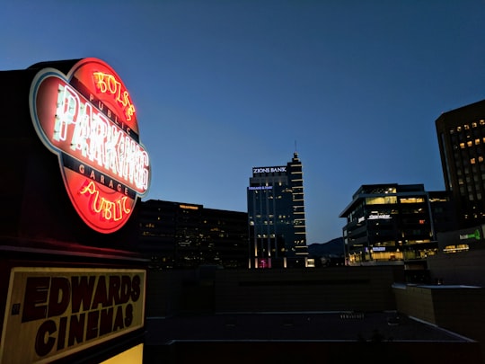 Parking garage signage in Downtown United States