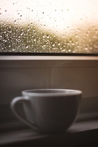 selective focus of water dew on window