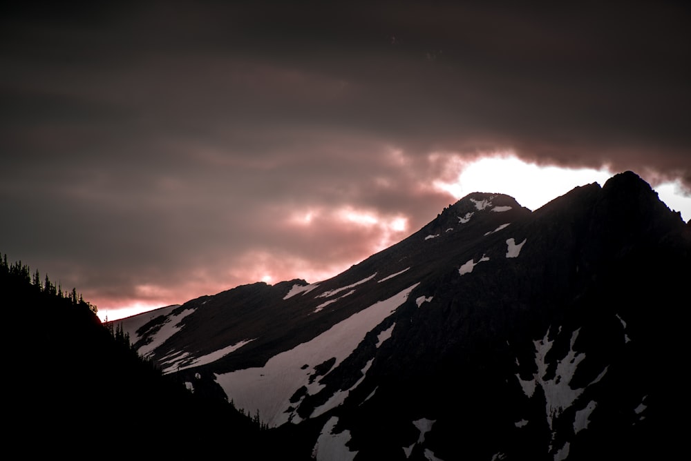 silhouette of mountain range