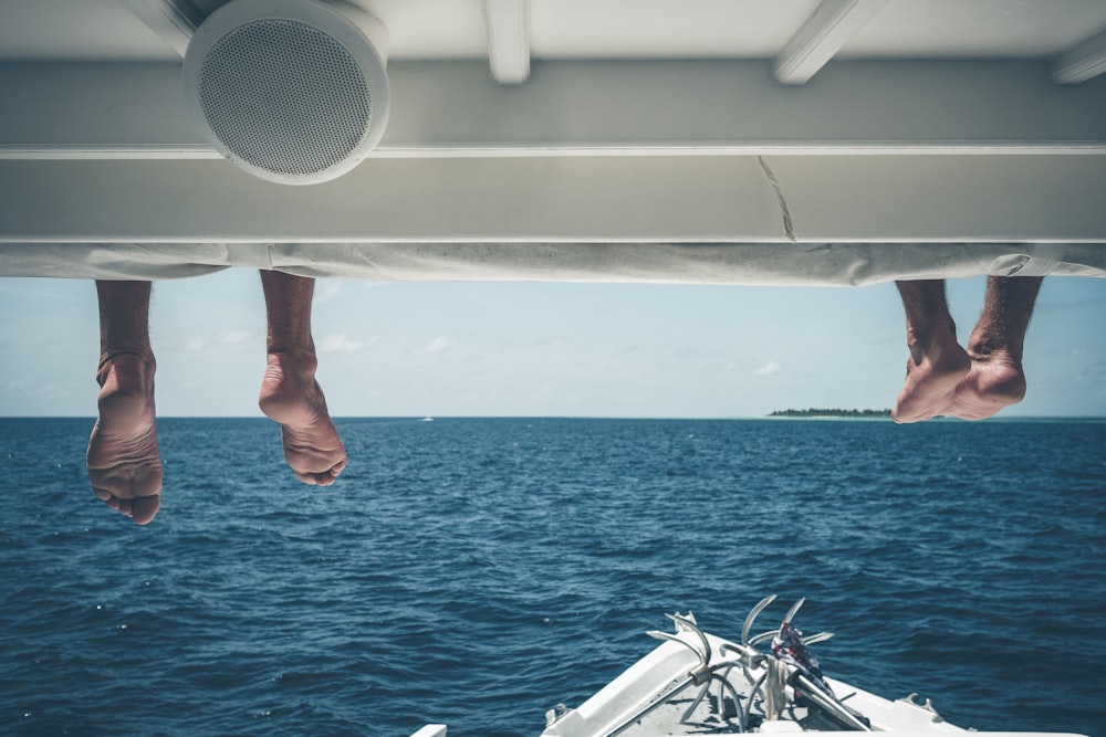 two person on powerboat deck