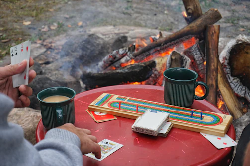 A cozy evening scene with a group enjoying a triovista game night.