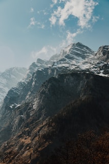 snow covered mountain during daytime