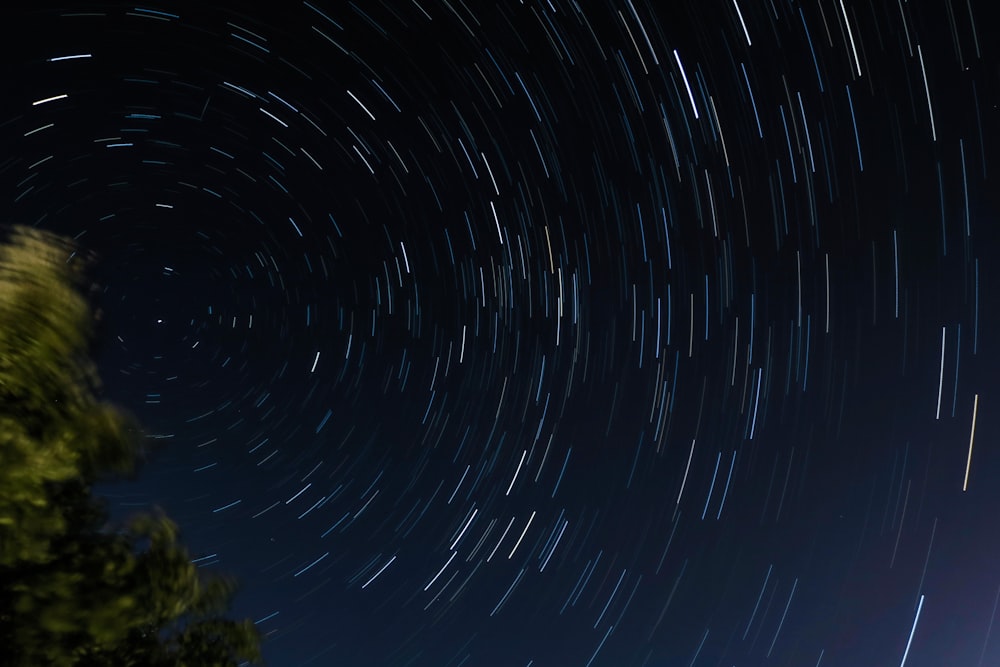 time lapse photography of stars