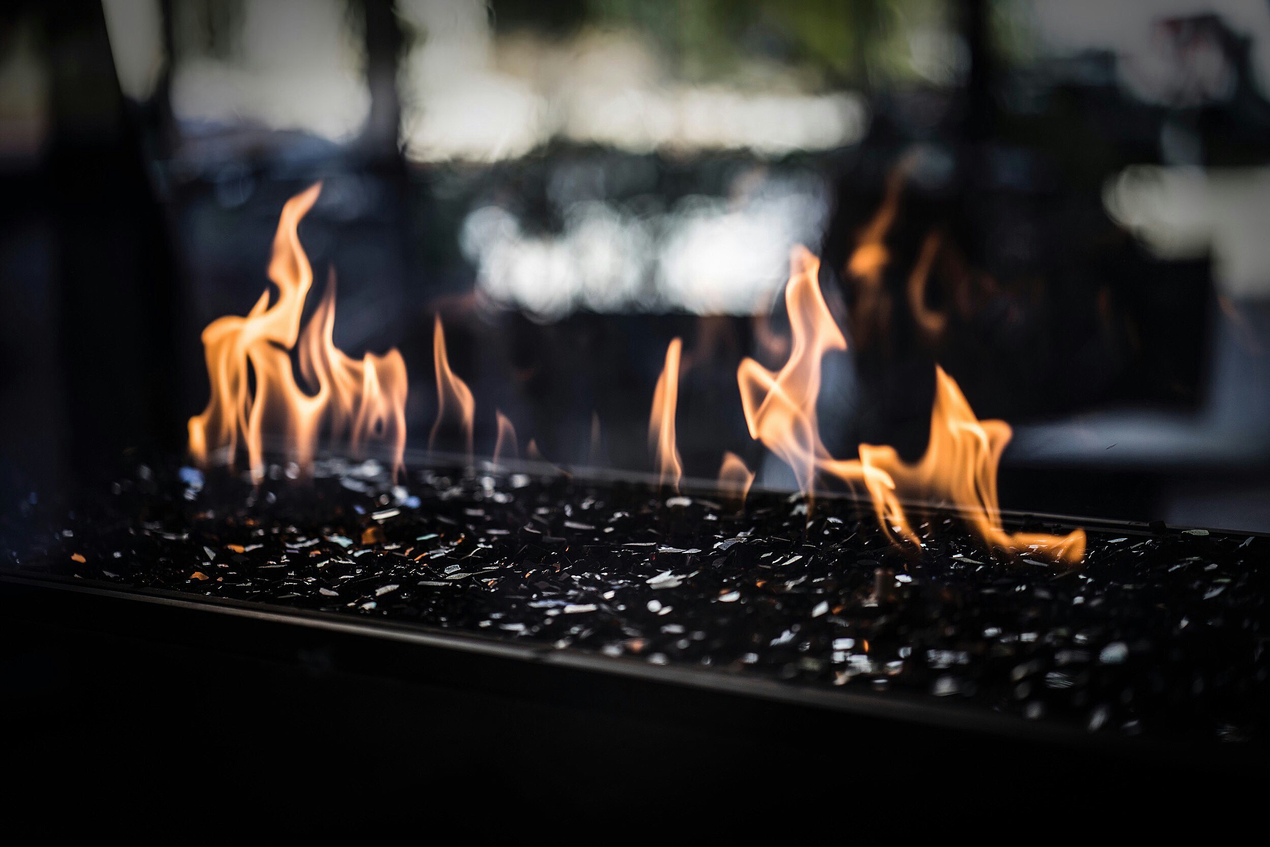 macro photography of lit fire pit