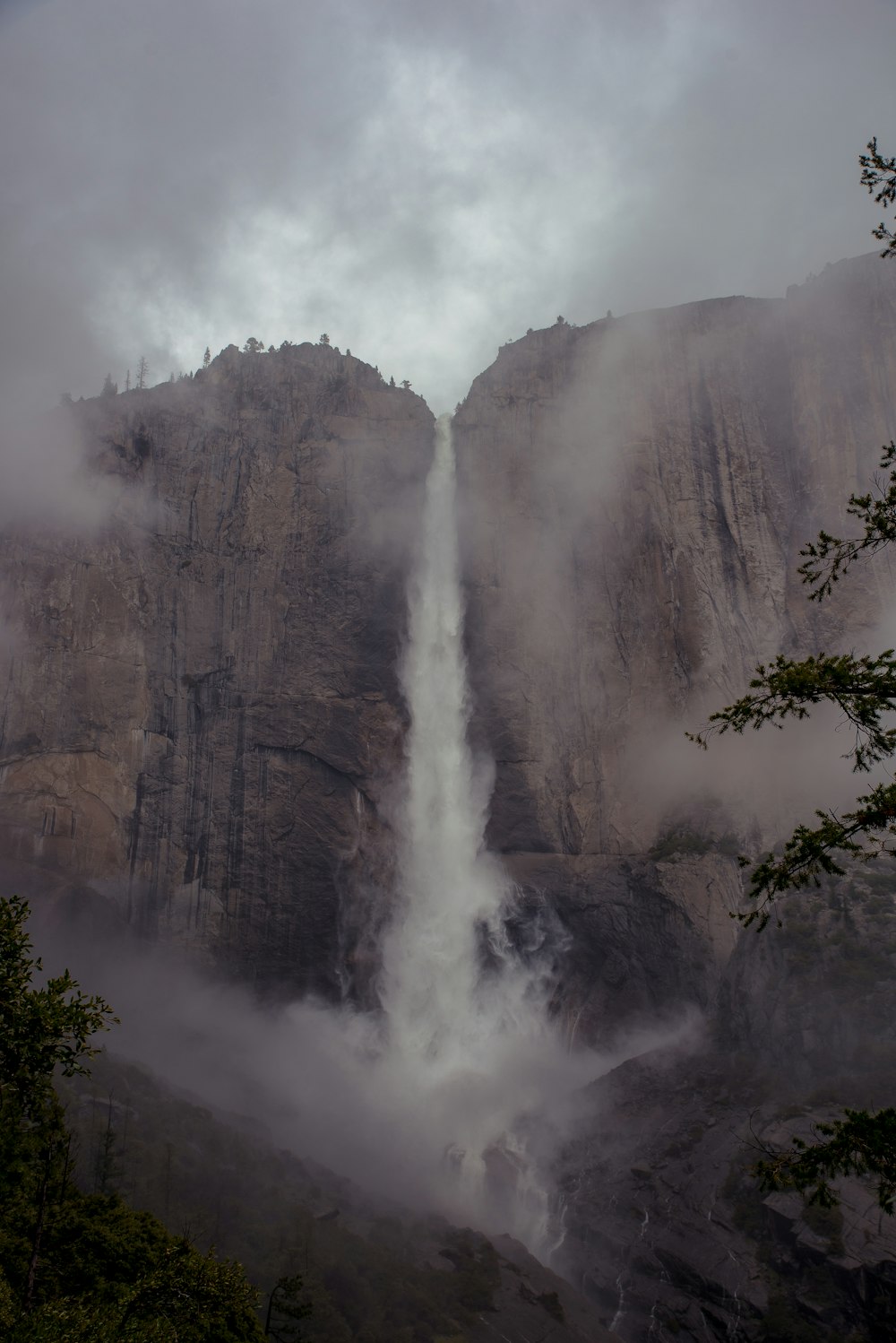 waterfall on mountain