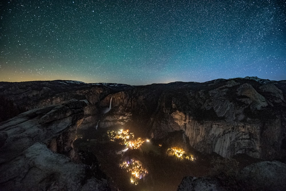 village surrounded by rock formations