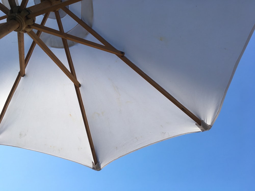 white patio umbrella