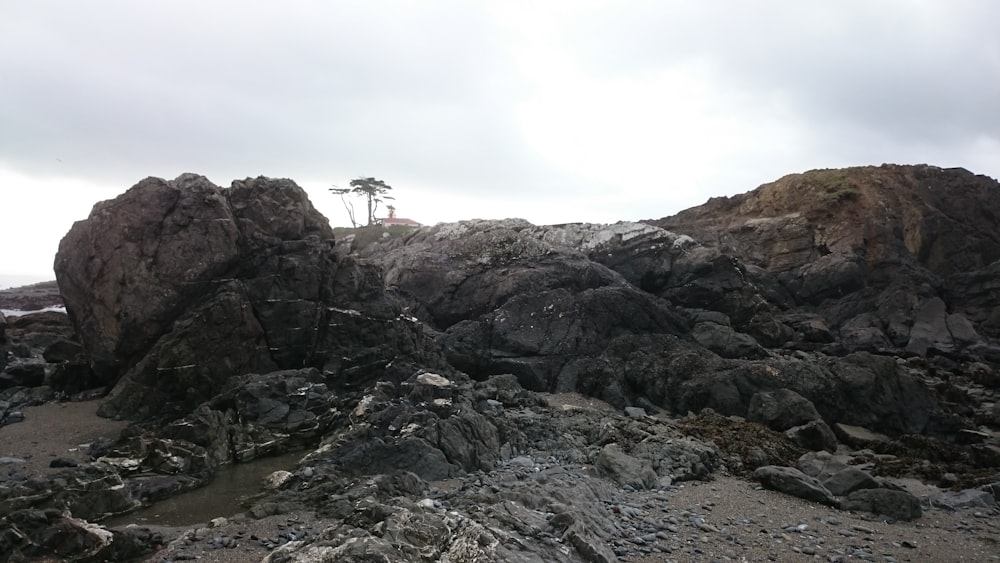 rock formation under cloudy sky during daytime