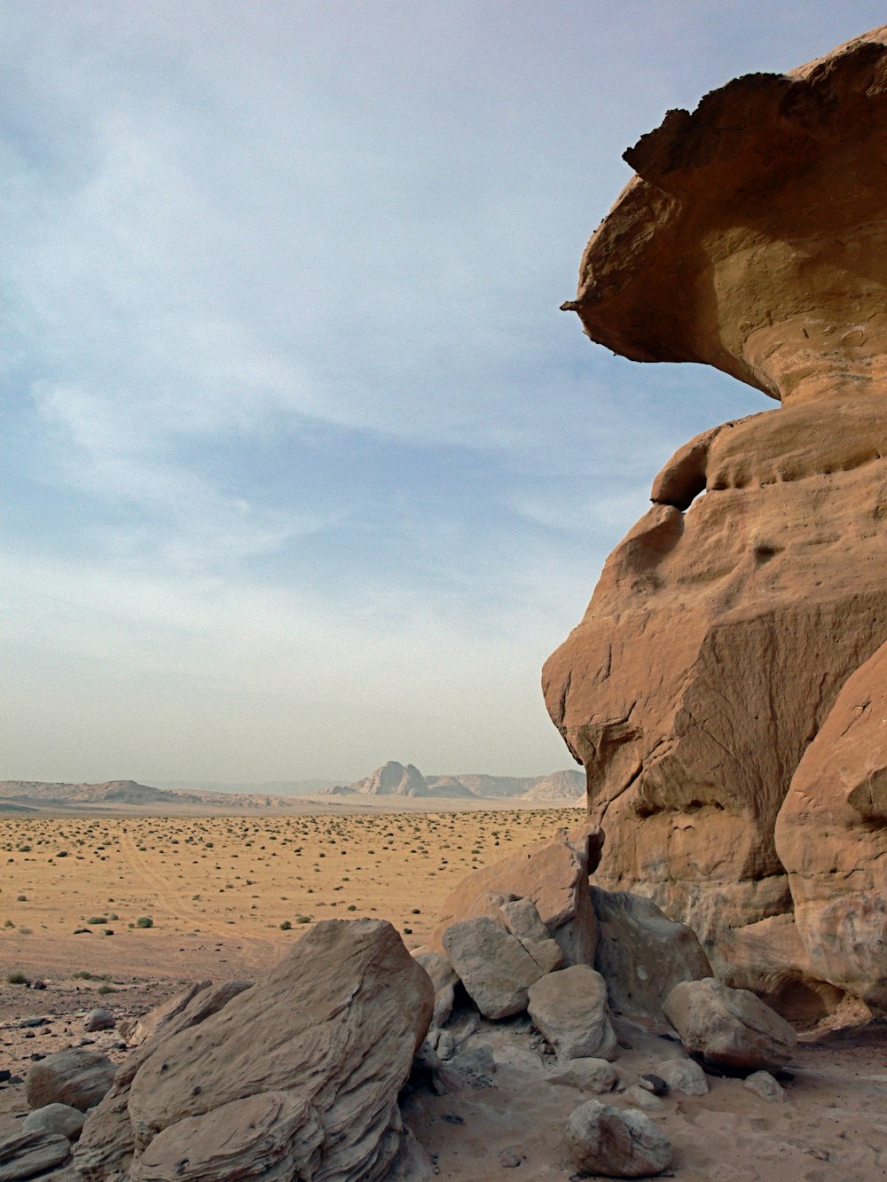 clear sky over rock formation