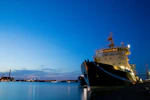 white and black ship