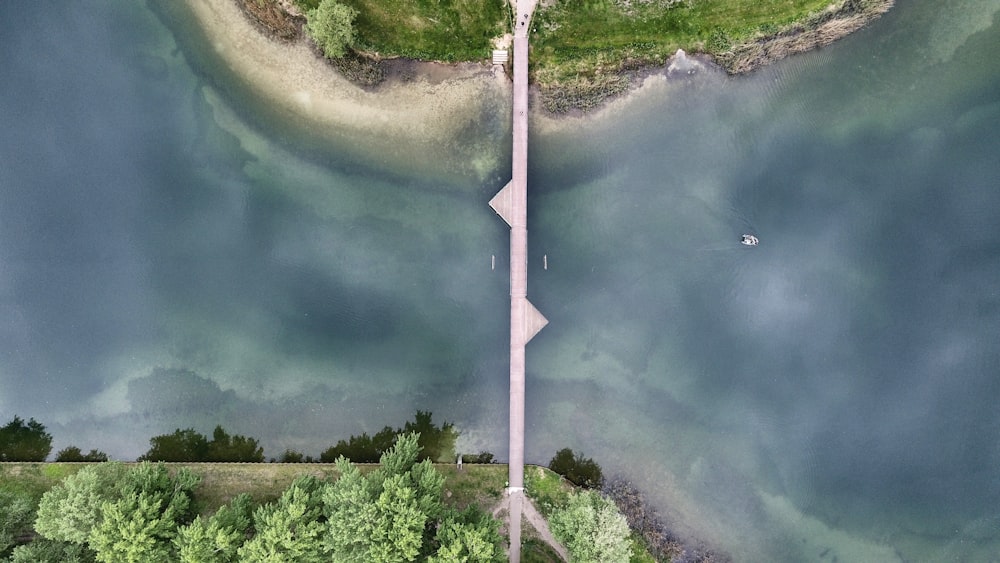 top view photography of bridge of two island during daytime