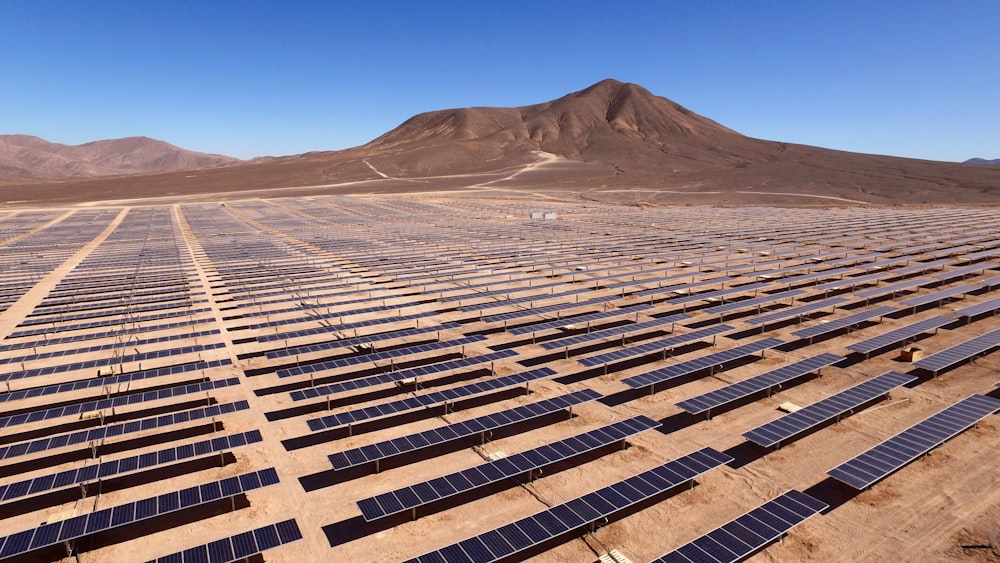 fotografia de paisagem de painéis solares azuis