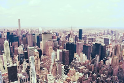 An aerial view of a bustling city skyline symbolizing global connections.