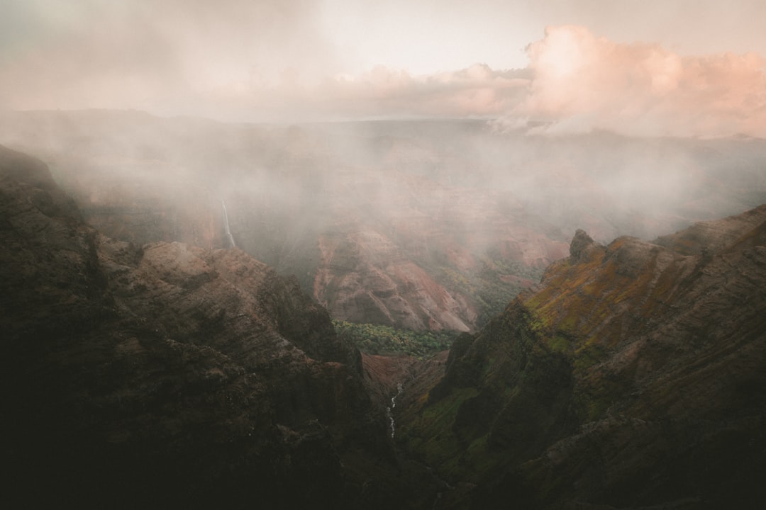 mountainous terrain covered with fog, The Canyon
