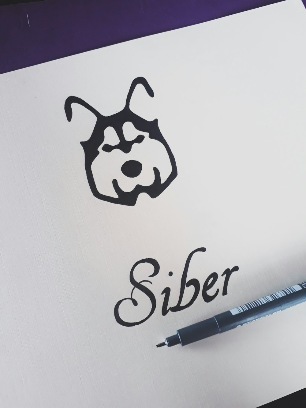 An animal with "Siber," written below on a piece of paper.