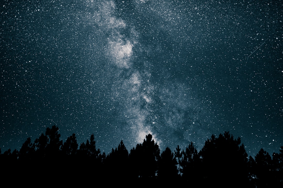 milky way at night, white stars