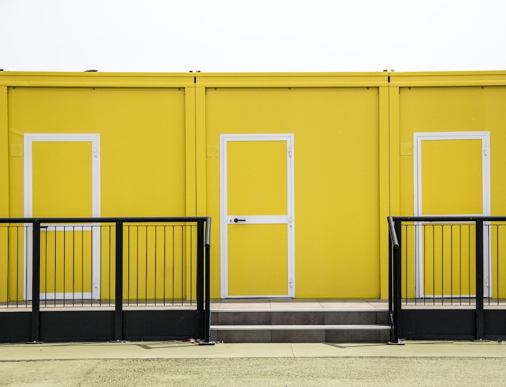 yellow and white painted wall