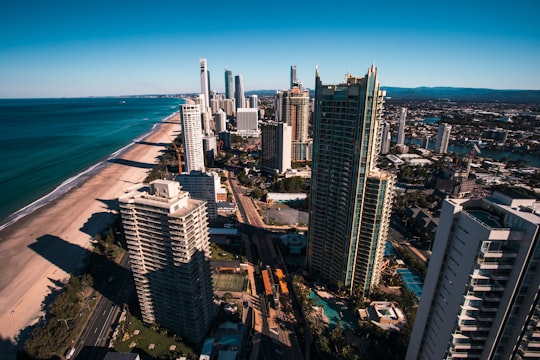 aerial view of city near beach at daytime in Gold Coast Australia