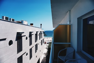 Modern apartment balcony overlooking the sparkling Red Sea waters.