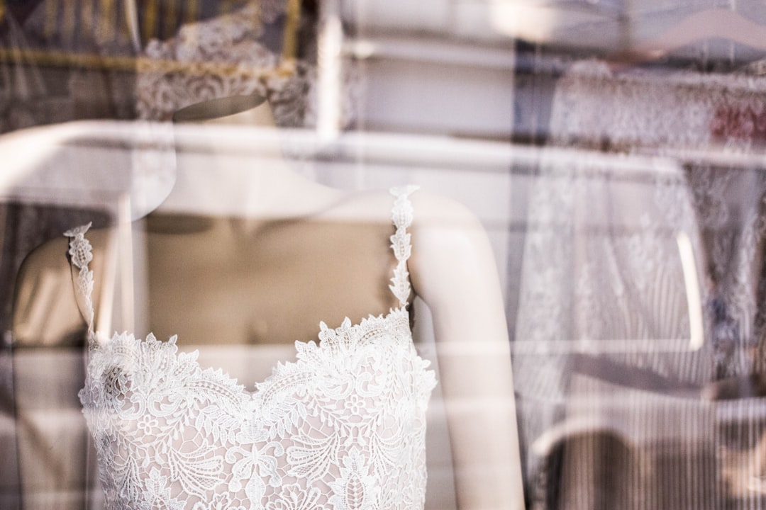 mannequin wearing lace dress