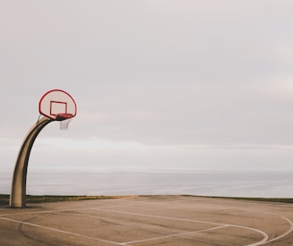basketball court near body of water